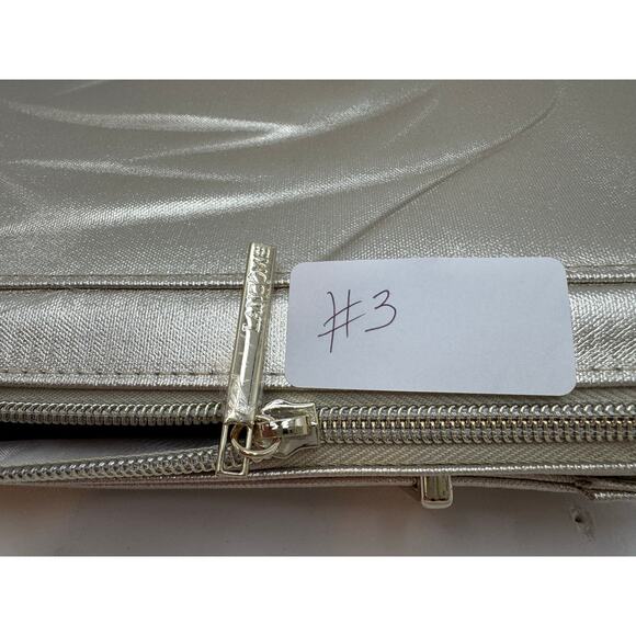 LANCOME Gold Cosmetic Travel Bag Rose Embossed Carry Case Vanity Organizer #3 - Picture 6 of 10
